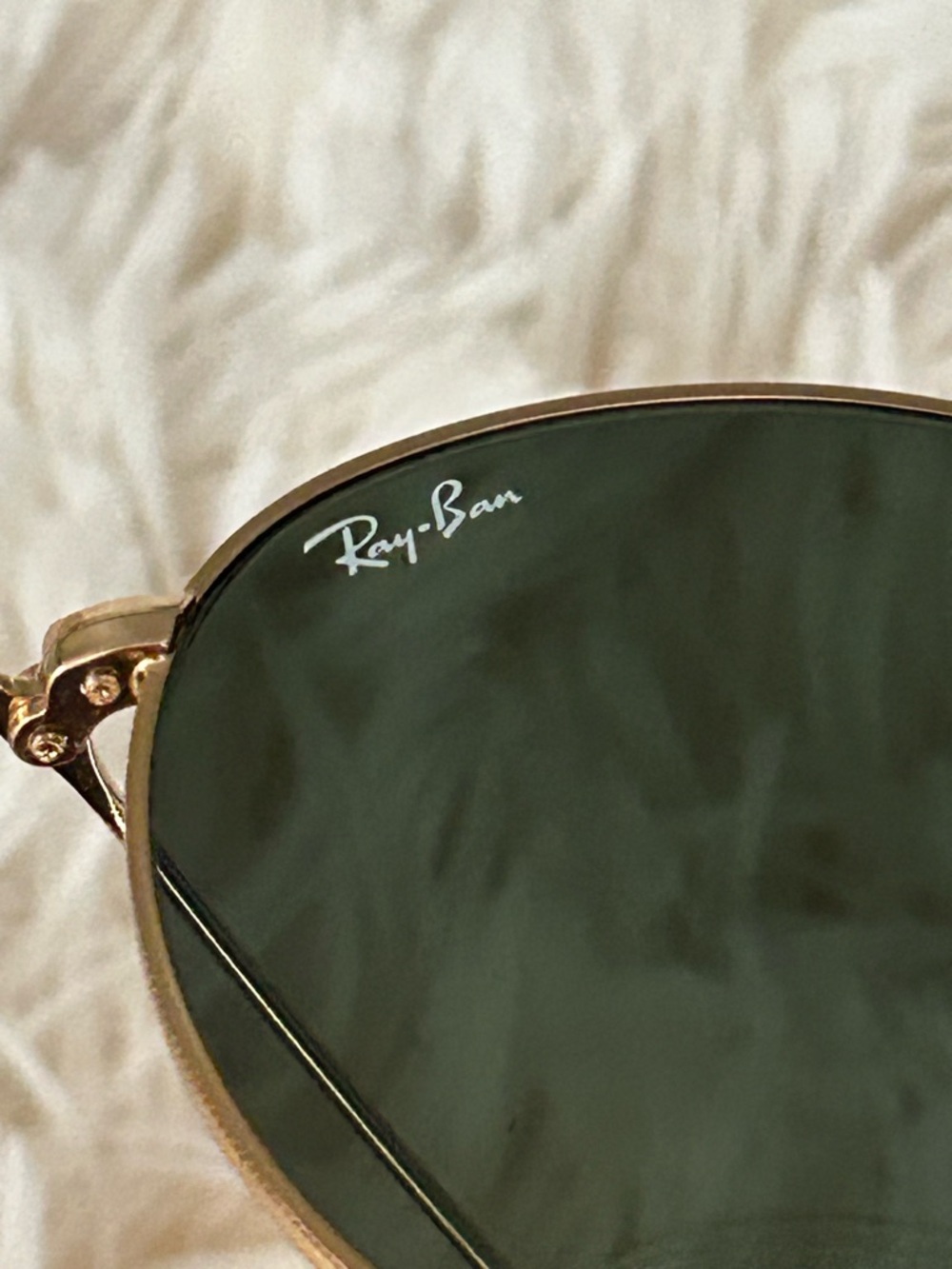Ray Ban 3447 Round Gold Metal Frame Sunglasses Green Lenses Case Unisex Italy - Picture 11 of 14